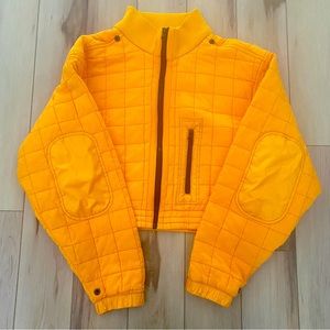 Urban Outfitters Quilt Cropped Neon Orange Jacket